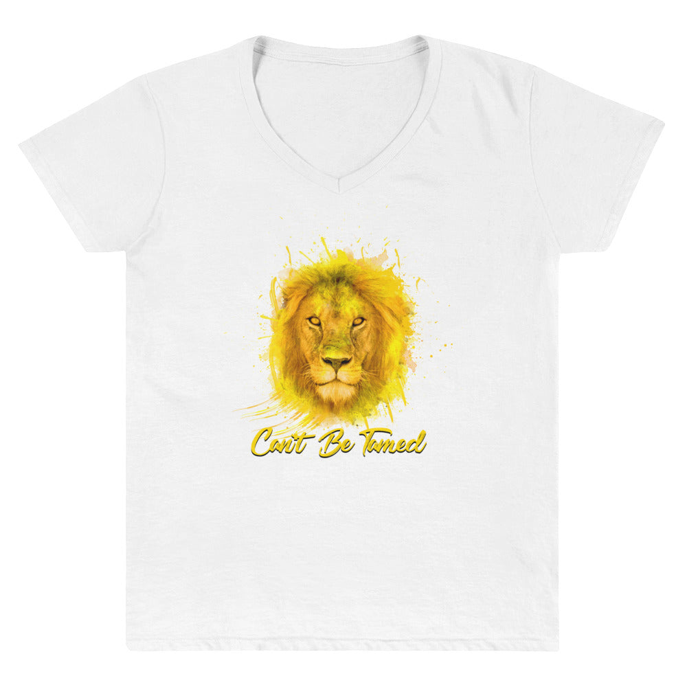 Lion Can't Be Tamed Women's Casual V-Neck Shirt