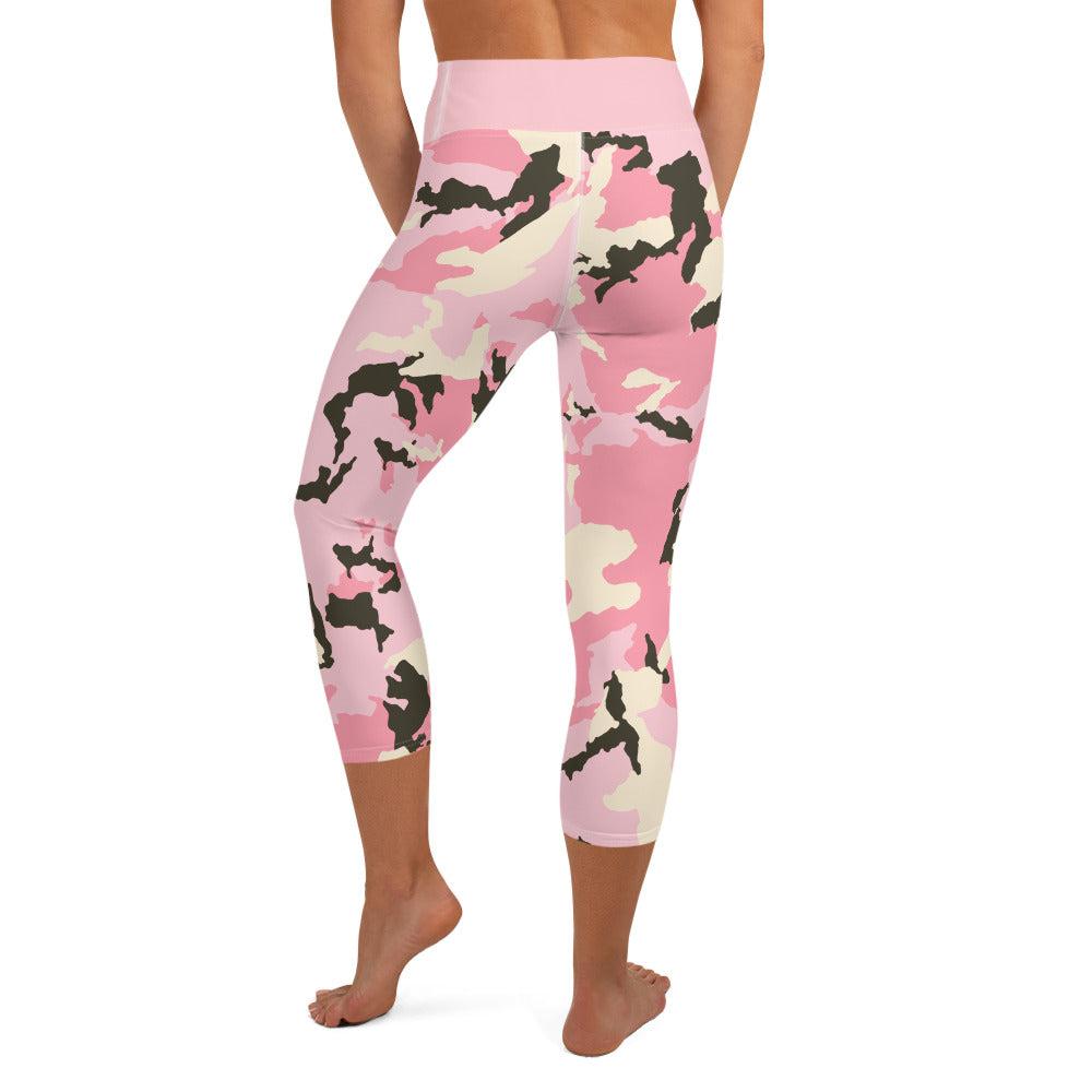 Pink Camo Yoga Capri Leggings