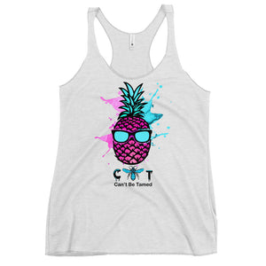 Women's Racerback Pineapple Waring Glasses Tank