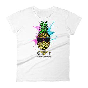 Women's short sleeve Pineapple Wearing Glasses t-shirt