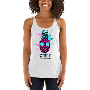 Women's Racerback Pineapple Waring Glasses Tank