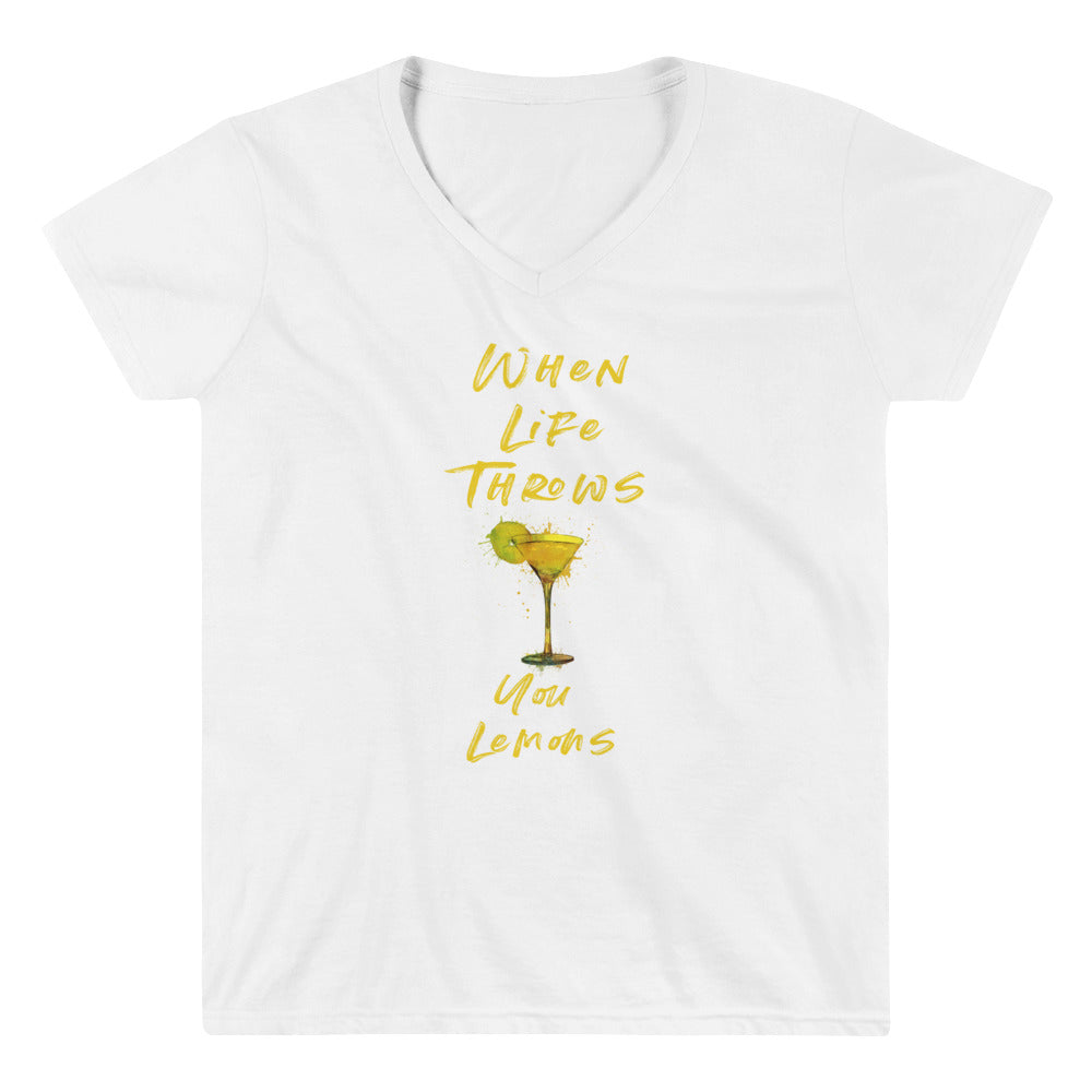 When Life Throws You Lemons Women's Casual V-Neck Shirt