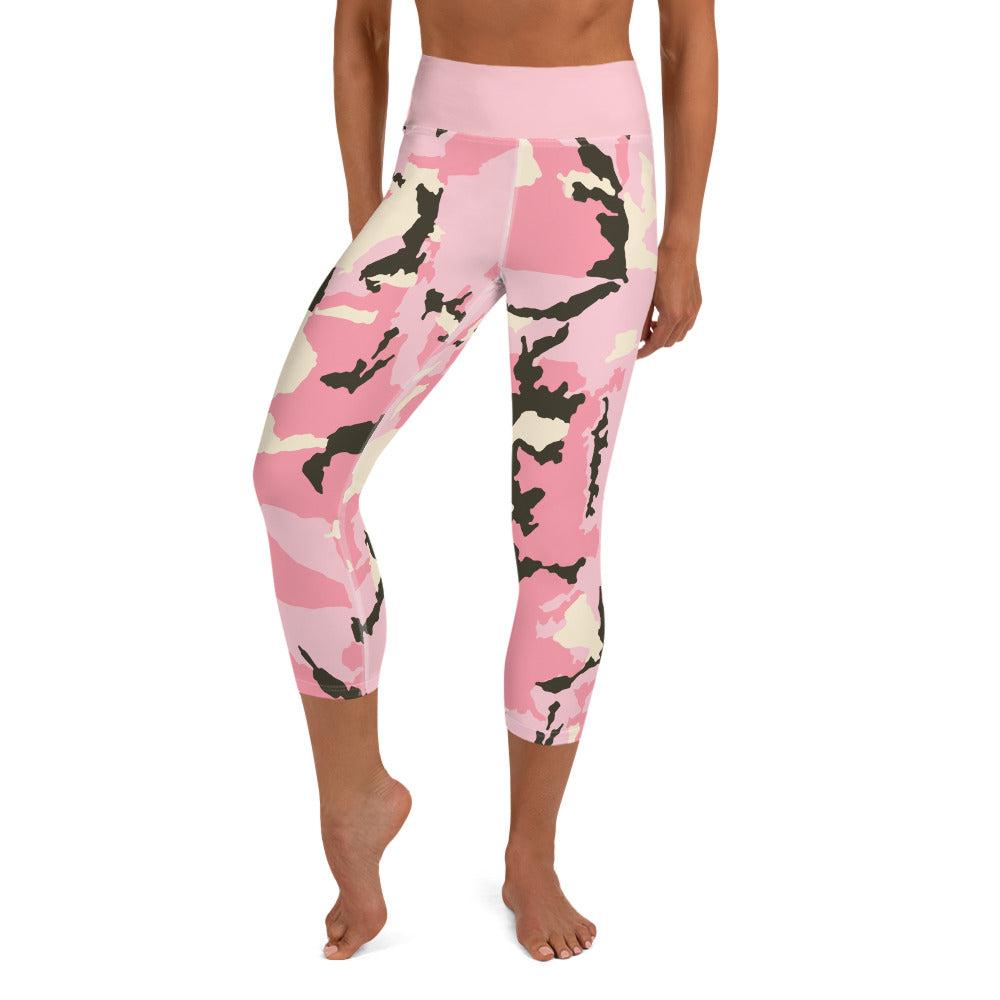 Pink Camo Yoga Capri Leggings