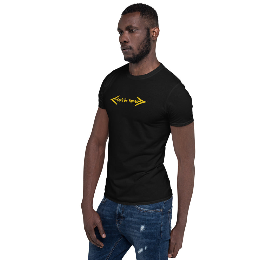 Can't Be Tamed Short-Sleeve Unisex T-Shirt Yellow Font