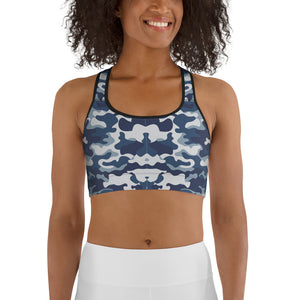 Blue Camo Sports bra