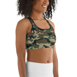 Green Camo Sports bra