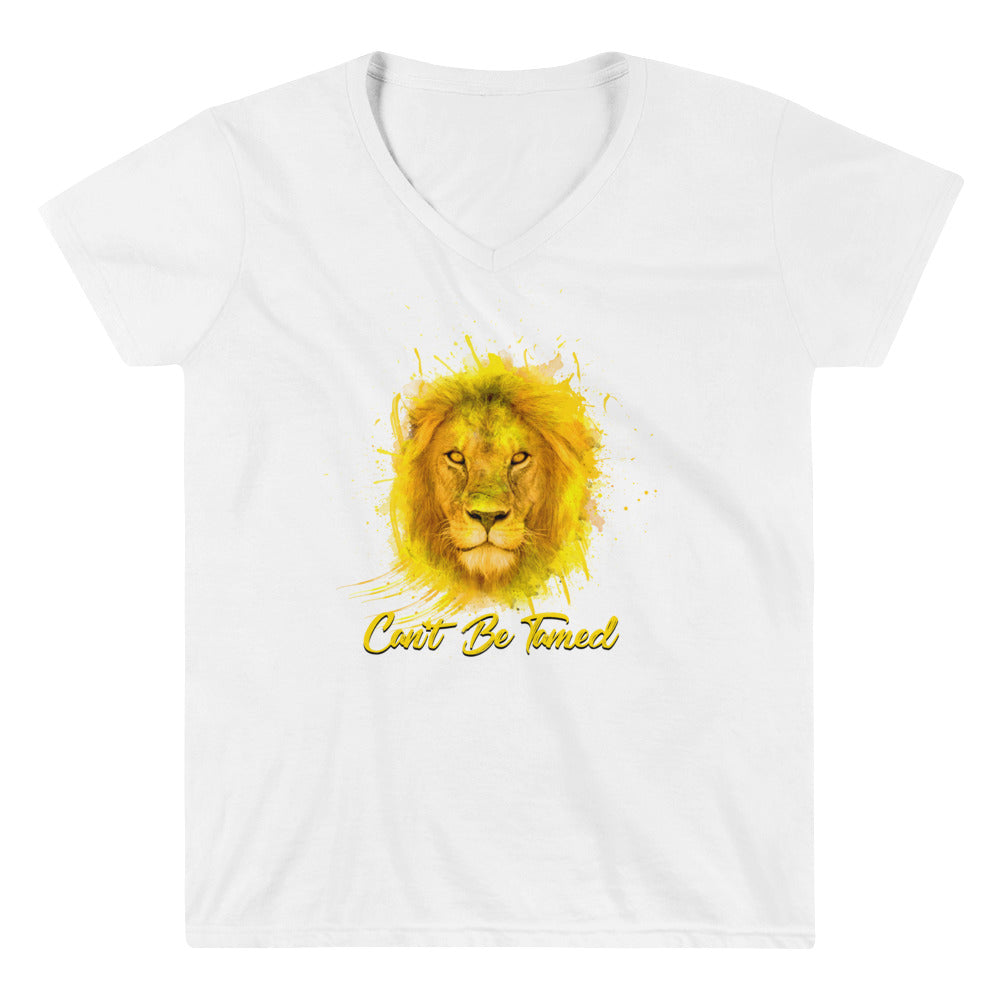 Lion Can't Be Tamed Women's Casual V-Neck Shirt