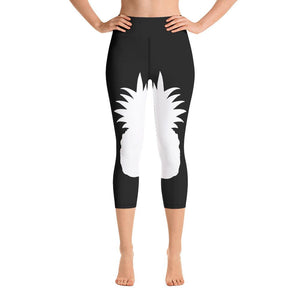 Back and White Pineapple Yoga Capri Leggings