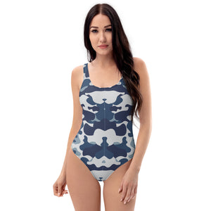 One-Piece Blue Camo Swimsuit