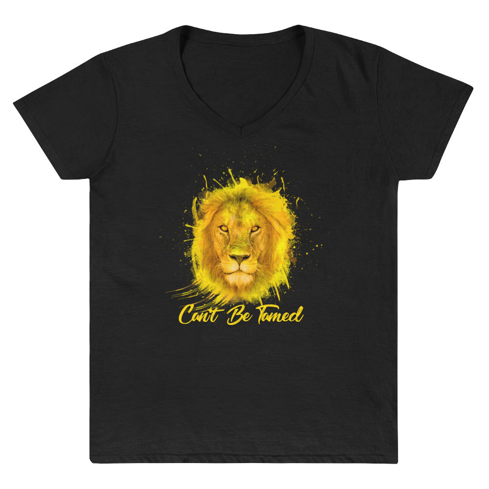 Lion Can't Be Tamed Women's Casual V-Neck Shirt